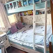 4/5 Step Bunk Bed Ladder Wooden Bunk Bed Hanging Ladder for Interior Bedroom, RV Step Ladder with Adjustable Hooks Replacement Slanted Ladder for Travel Trailer