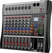 NEW BAXS Professional DJ Audio Mixer - 8 Channel Bluetooth DJ Controller Sound Mixer with DSP 16 Preset Effects, USB Interface, 8 XLR Microphone/Line Inputs, AUX,