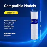 One iLiving ILG8CF-105 Pool Spa Water Filter Cartridge, White & Blue