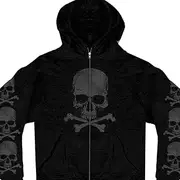Hot Leathers Mens GMZ4305 Men s Skull and Crossbones Black Hoodie, Black, Large US
