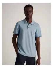 [Blaq] Essential Jacob Mercerised Short Sleeve Polo in Dusty Blue