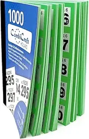 1000 Green Raffle Tickets Book Cloakroom Tickets with Unique Security Code