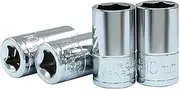 4 Pcs 1/4 Inch Drive 10mm Shallow Socket, 6 Point Chrome Vanadium Steel Metric Sockets, Mirror Finish