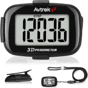 Accurate 3D Step Counter for Walking Jumbo Screen Numbers Pedometer Clip on for