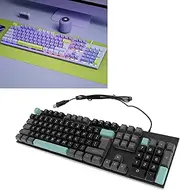 Large Print Backlit Keyboard, Quiet USB Wired Lighted Computer Keyboard with Backlit, Oversize Print Letters Keys, Easy to Read and Type for Laptop, PC, Windows, Desktop (Star