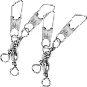100pcs Fishing Connector Fishing Rolling Swivels Fishing Hook Line Connector Fishing Tackle Fishing Lure Connector Fishing Hook Connector Fishing Swivels Metal Fishhook Connector