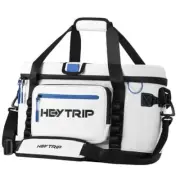 Large Soft Cooler Bag, Soft Sided Insulated Cooler Hard Lid & Base White-36can