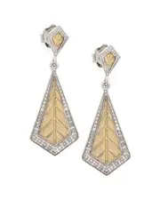 14K & Silver 0.16 ct. tw. Diamond Earrings