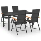 5-Piece Outdoor Dining Set Garden Patio Bistro Lounge Chairs Wicker Wood Table