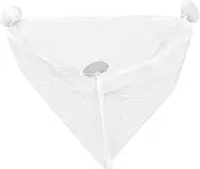 CIYODO Bathroom Toy Bag Bathtub Toy Holders Corner Toy Bag Bath Toy Organizers Bathtub Mesh Net Bag Mesh Toy Bags Suction Cup Toy Bags Bath Mesh Bag Breathable White PVC Baby Storage Bag