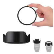 UV Filter + Lens Hood For Canon RF-S 18-150mm F3.5-6.3 IS STM Lens on EOS R7 R10