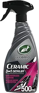 Turtle Wax Hybrid Solutions Ceramic 3-in-1 Detailer 500ml 53354 - Waterless Car Detailing Spray with Added Ceramic Wax for Car Protection which Intensifies Shine with a Sweet Fruity Fragrance