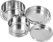 UPKOCH 4Pcs Stainless Steel Camping Cookware Set Stackable Non Stick Pots and Pans for Outdoor Cooking Picnic and Travel Durable and Easy to Clean Cooking Utensils