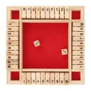 Wooden Board Box Dice Game (204 Players, Kids, Adult, Game Board, Red)
