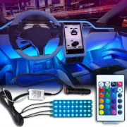 4 Pcs RGB LED Glow Car Interior Lamp Under Dash Footwell Seats Inside Lighting