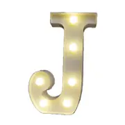 Catzon Decorative Led Light Up Number Letters White Plastic Marquee Number Lights Sign Party Wedding Decor Battery Operated (J)
