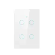 WiFi Smart Wall Touch Light Switch for Alexa Google 4 Gang White