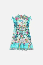 KIDS BUTTON THROUGH DRESS WITH BOWS 4-10 GARDENS OF QUELUZ