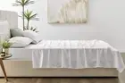 Brosa 100% Sateen Cotton Sheets (White, Single)