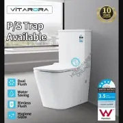 Rimless Back to Wall Soft Close Toilet Suite White Ceramic Dual Flush P S Trap