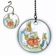 Set 2-Peter Rabbit Nursery Ceiling Fan Lighting Pull Chain 4"+ Extension Chain