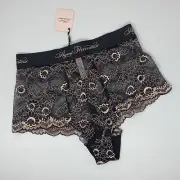 Agent Provocateur Aston High Waisted Black Peach Brief AP4 Large NWT
