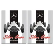 2PK Nostalgic Art Fridge Rectangle Magnet Mercedes Benz Silver Arrow 6x8cm