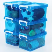 6 Pack Colorful Plastic Storage Bins with Lids 4 Quart Small Storage Boxes wi...