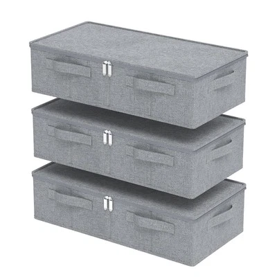 Underbed Storage Box, Foldable Fabric Closet Organizers, Under Bed Bins Conta...