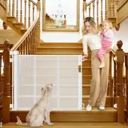 Reinforced Retractable Baby Gates for Stairs 55 Inch Reinforced Strip Baby Stair