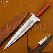 18.0" Handmade 12 chrome Steel Arkansas toothpick Full Tang Dagger Blade Knife
