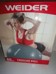 WEIDER 65 CM EXERCISE BALL INCLUDING EXERCISE CHART-NEW IN BOX-GRAY