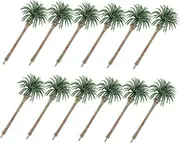 12pcs Hainan Coconut Tree Fake Tree Model Mini Succulent Plants Artificial Tree Decor Moss Decor Miniature Trees Simulation Miniature Plant Artificial Succulent DIY Green Plastic