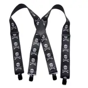 Holdup Suspender Company 2" wide Biker Skull & Crossbones Suspenders for Men ...