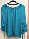 Kobi Halperin size XS-S 100% silk blouse teal aqua kena blouse long sleeve $298