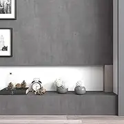 LACHEERY Thick Wallpaper Stick and Peel Matte Concrete Wallpaper Textured Cement Contact Paper for Accent Walls Dark Grey Wall Paper Roll for Desk Table Countertops Cabinets Wrap Vinyl Film 12"x160"