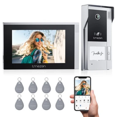 TMEZON HD WiFi Video Doorbell Door Phone Intercom Entry System with 7" Monitor