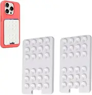 Silicone Suction Cup Phone Holder,2Pcs Phone Wallet,Adhesive Suction Phone Mount,Non Slip Suction Cup Phone Mount,Phone Suction Grip with Wallet (White)