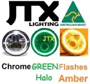 7" JTX LED CHROME GREEN Flash Amber Ford Falcon GS GT XA XB XC HO XK XL XM (for: Ford)