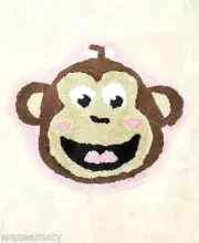 Slumber Party Fun Monkey Girl Brown Pink Heart Bath Rug Mat Decor