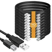 (10-Pack) USB A to B Printer Cable 15ft., High Speed Data Scanner Printer Cor...