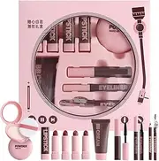 Face Make Complete Set | Set of 9 Lasting Makeup Beginners Kit Cosmetics | Learn to Makeup Lipsticks Powder BB Cream and Eyebrow Pencil for Photography, Stage