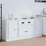Sideboards 3 pcs White Engineered Wood Dining Buffet