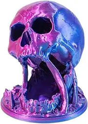 Skull DND Dice Tower with Tray, 3D-Printing Novelty Dice Rolling Tower for Dragons and Dungeons D&D Tabletop RPG Games, Creative Statue Home Decor Purple