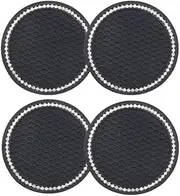 4 PCS Car Cup Coaster, 2.75 Inch Universal Non-Slip Cup Holders Embedded in Ornaments Coaster, Auto Car Cup Holder Insert Coasters,Car Interior Accessories, Black
