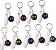 ifundom 9pcs Bowling Pin Keychain for Backpack Charm Sport Accessory for Bowling Lovers Lightweight and Durable Keychains for Teens