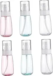 Beavorty Set of 6 60ml Empty Refillable Bottles Travel Spray Bottles for Sunscreen Toner Sample Leakproof Reusable