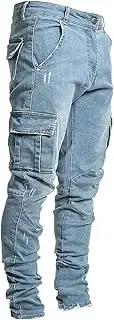 [Pantete] Mens Slim Fit Jeans 7 Pockets Stretch Skinny Denim Pencil Pants Nova Fashion