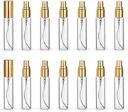 20 Pack Set 10ML Protable Refill Bulk Atomizer Spray Travel Perfume Bottle Hydrating Empty Bottle Small Gold Caps