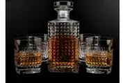 Vintage Scotch Whiskey Decanter Glass Set of 5 Pieces Bottle Tumbler 750ml